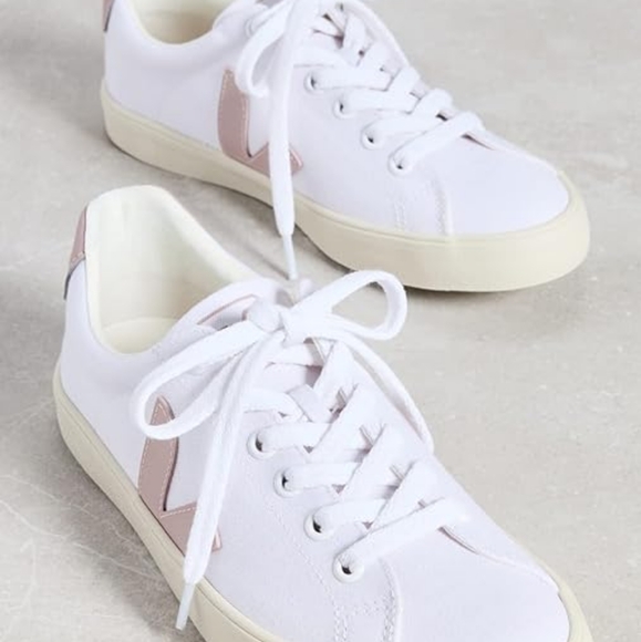 New!! VEJA - Women's Esplar Sneakers, White/Babe, Size 5 - Picture 7 of 7